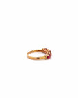 Baikalla Jewelry Gold Emerald Ring 18k Gold Heat Treated Ruby Ring