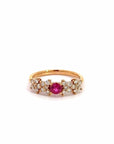 Baikalla Jewelry Gold Emerald Ring 18k Gold Heat Treated Ruby Ring