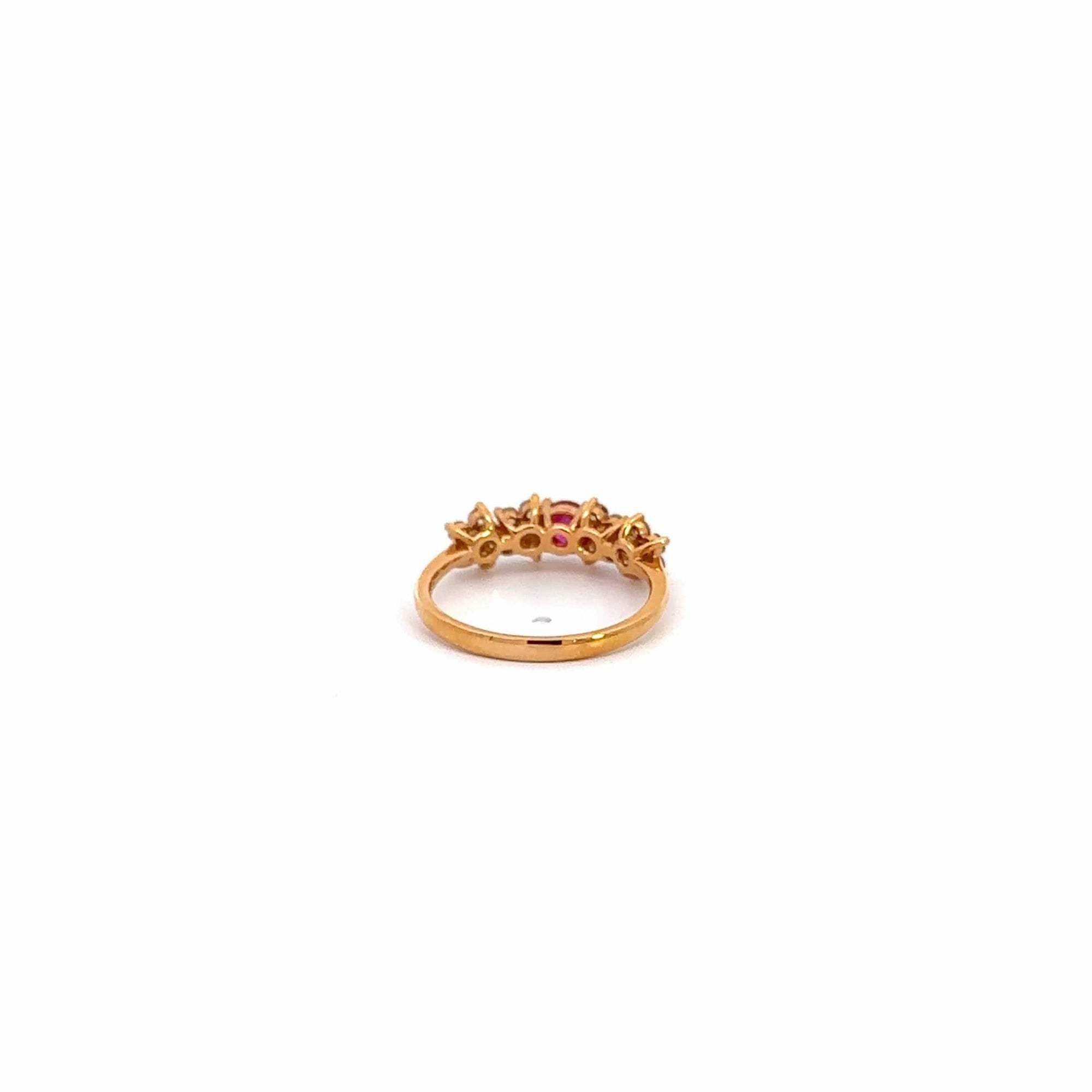 Baikalla Jewelry Gold Emerald Ring 18k Gold Heat Treated Ruby Ring