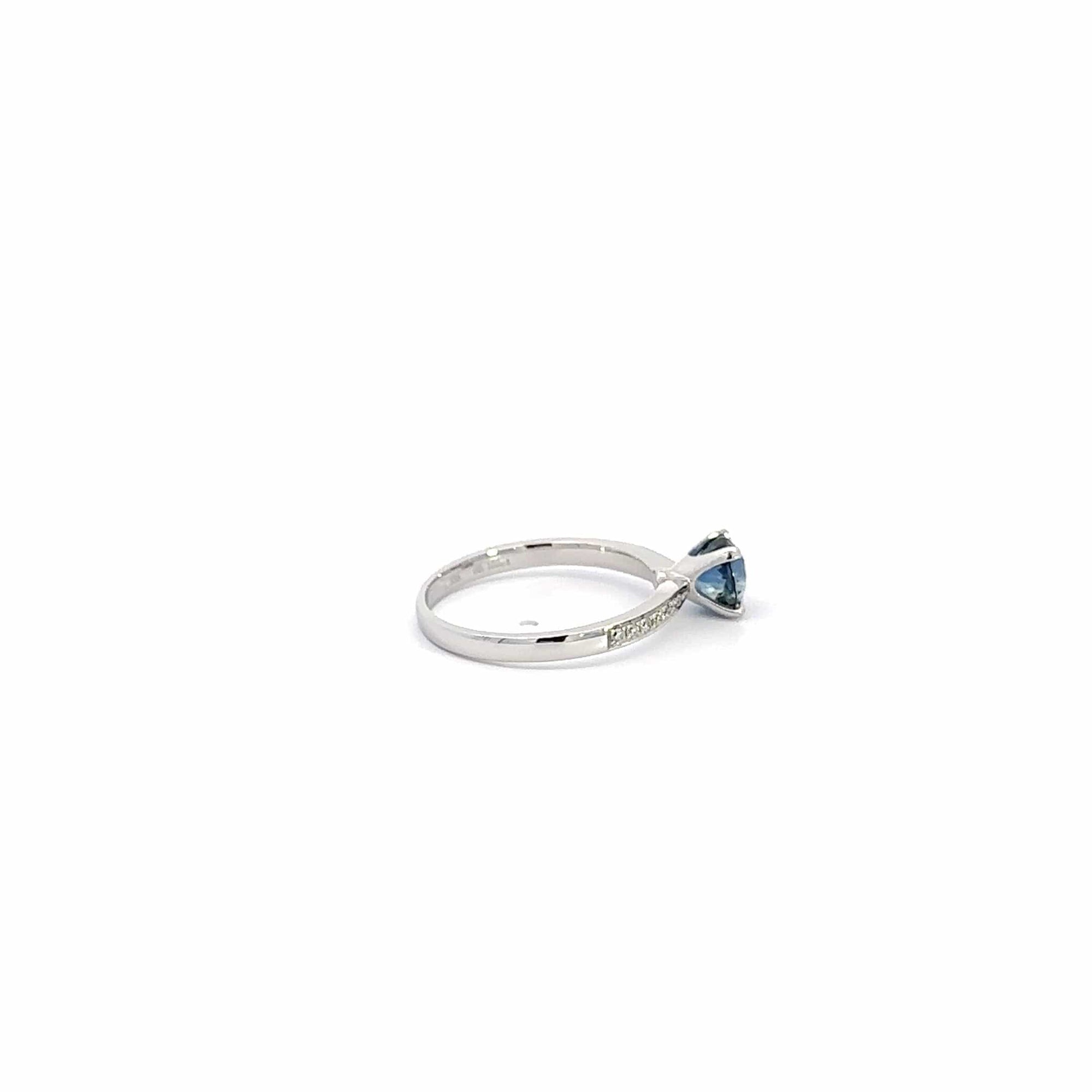 Baikalla Jewelry Gold Sapphire Ring 18k White Gold Natural Blue Sapphire Ring with Diamonds