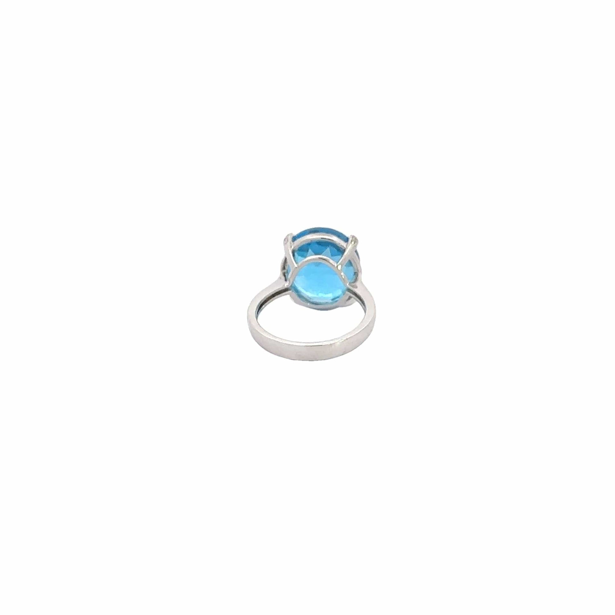 Baikalla Jewelry Gold Topaz Ring 18k White Gold Natural Blue Topaz Ring