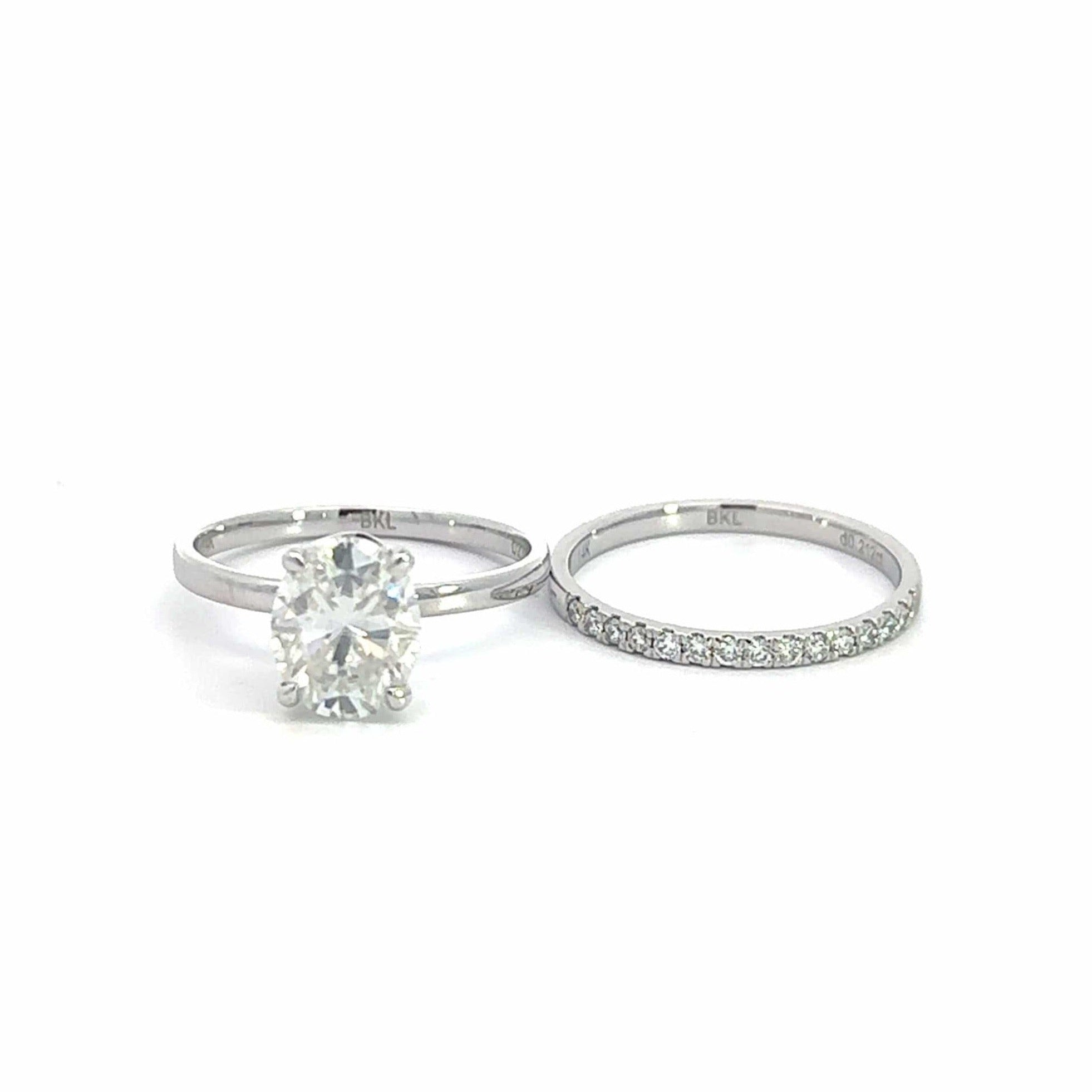 Baikalla 4 Baikalla™ 14k White Gold Oval Moissanite Diamond 2 in 1 Engagement Ring