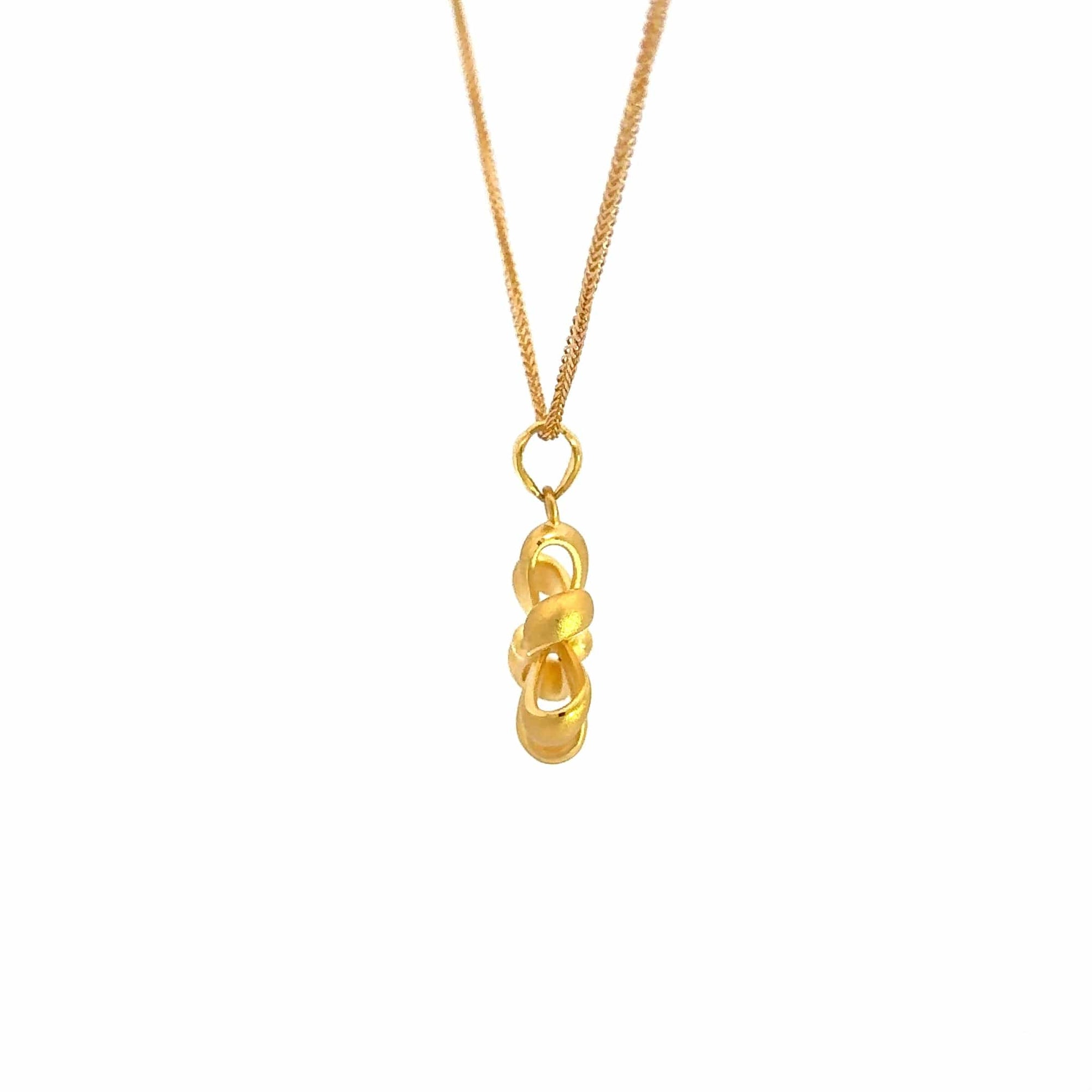 Baikalla Jewelry 24K Pure Yellow Gold Pendant 24k Yellow Gold Flower Pendant Necklace