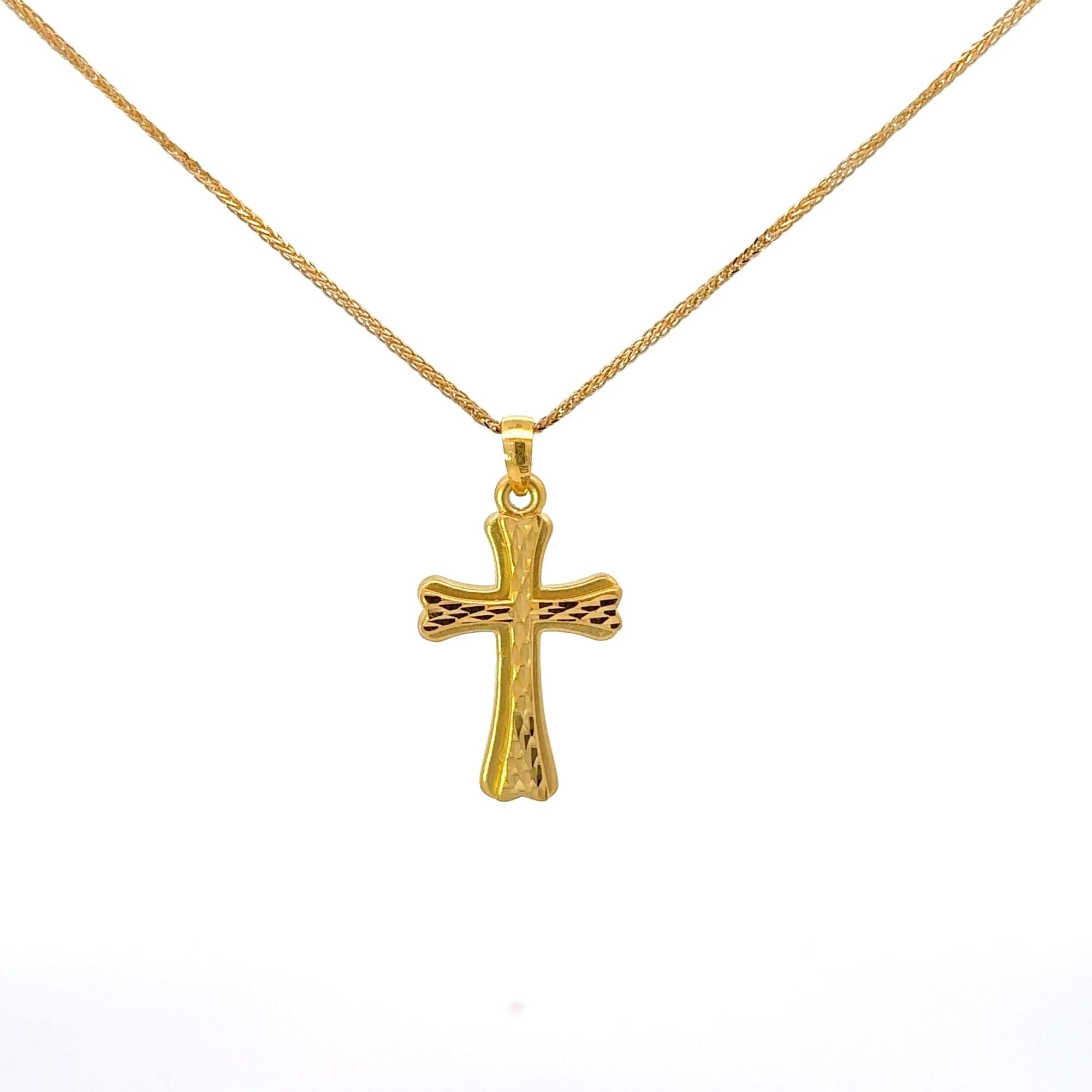 Baikalla Jewelry 24K Pure Yellow Gold Pendant 24K Yellow Gold Cross Pendant Necklace