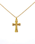 Baikalla Jewelry 24K Pure Yellow Gold Pendant 24K Yellow Gold Cross Pendant Necklace