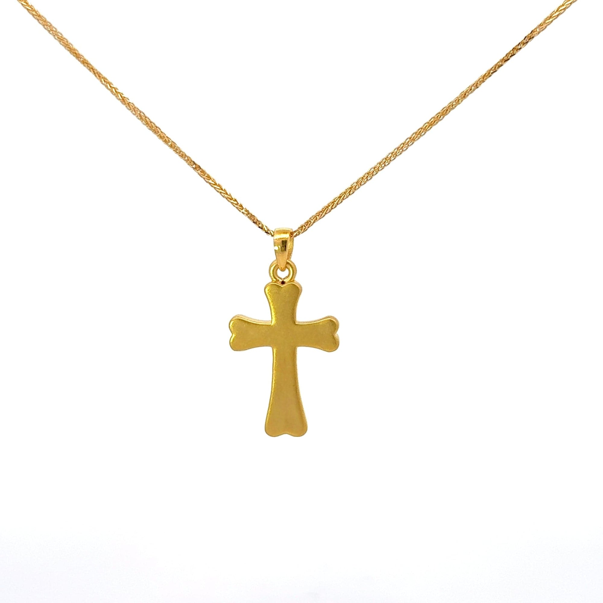 Baikalla Jewelry 24K Pure Yellow Gold Pendant Pendant Only 24K Yellow Gold Cross Pendant Necklace