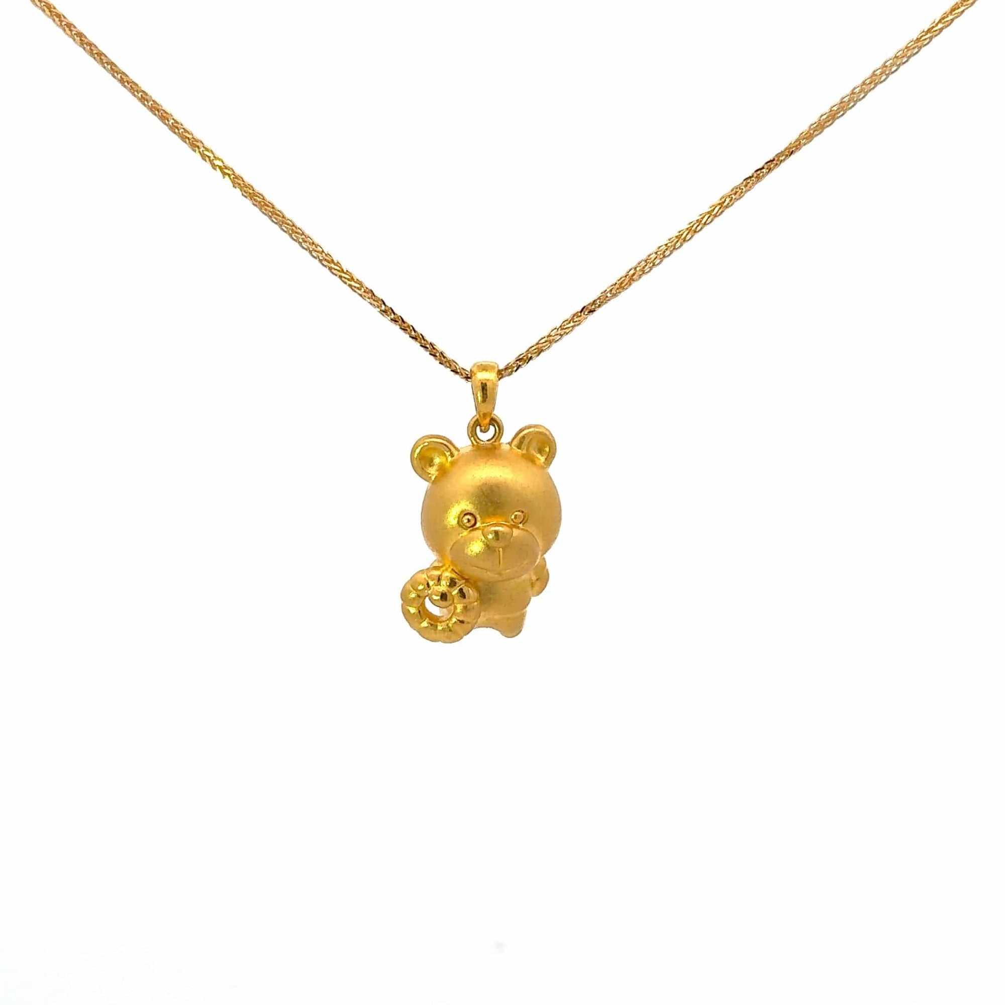 Baikalla Jewelry 24K Pure Yellow Gold Pendant Pendant Only 24k Yellow Gold Flower Pendant Necklace