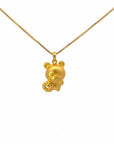 Baikalla Jewelry 24K Pure Yellow Gold Pendant Pendant Only 24k Yellow Gold Flower Pendant Necklace