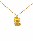 Baikalla Jewelry 24K Pure Yellow Gold Pendant 24k Yellow Gold Flower Pendant Necklace