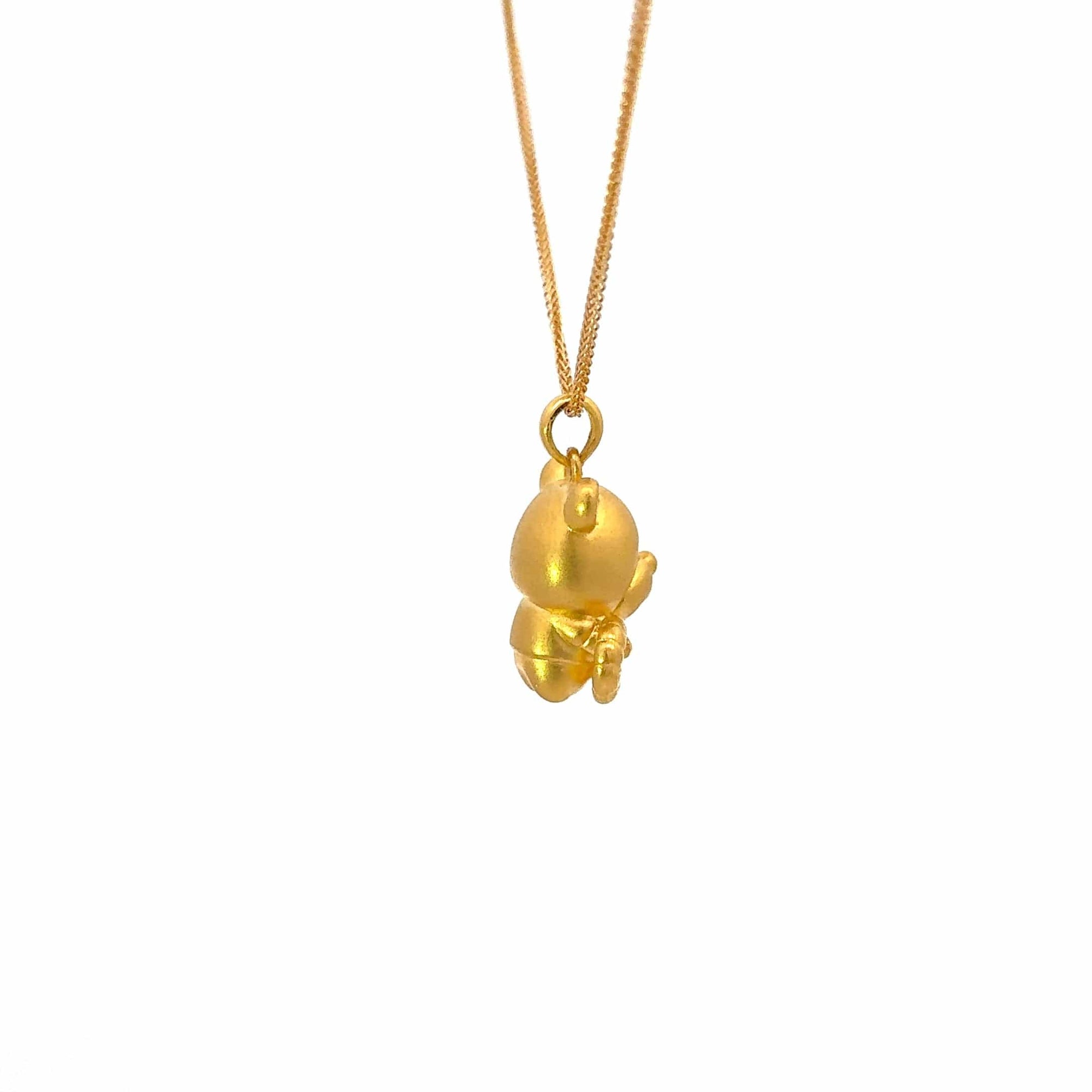 Baikalla Jewelry 24K Pure Yellow Gold Pendant 24k Yellow Gold Flower Pendant Necklace