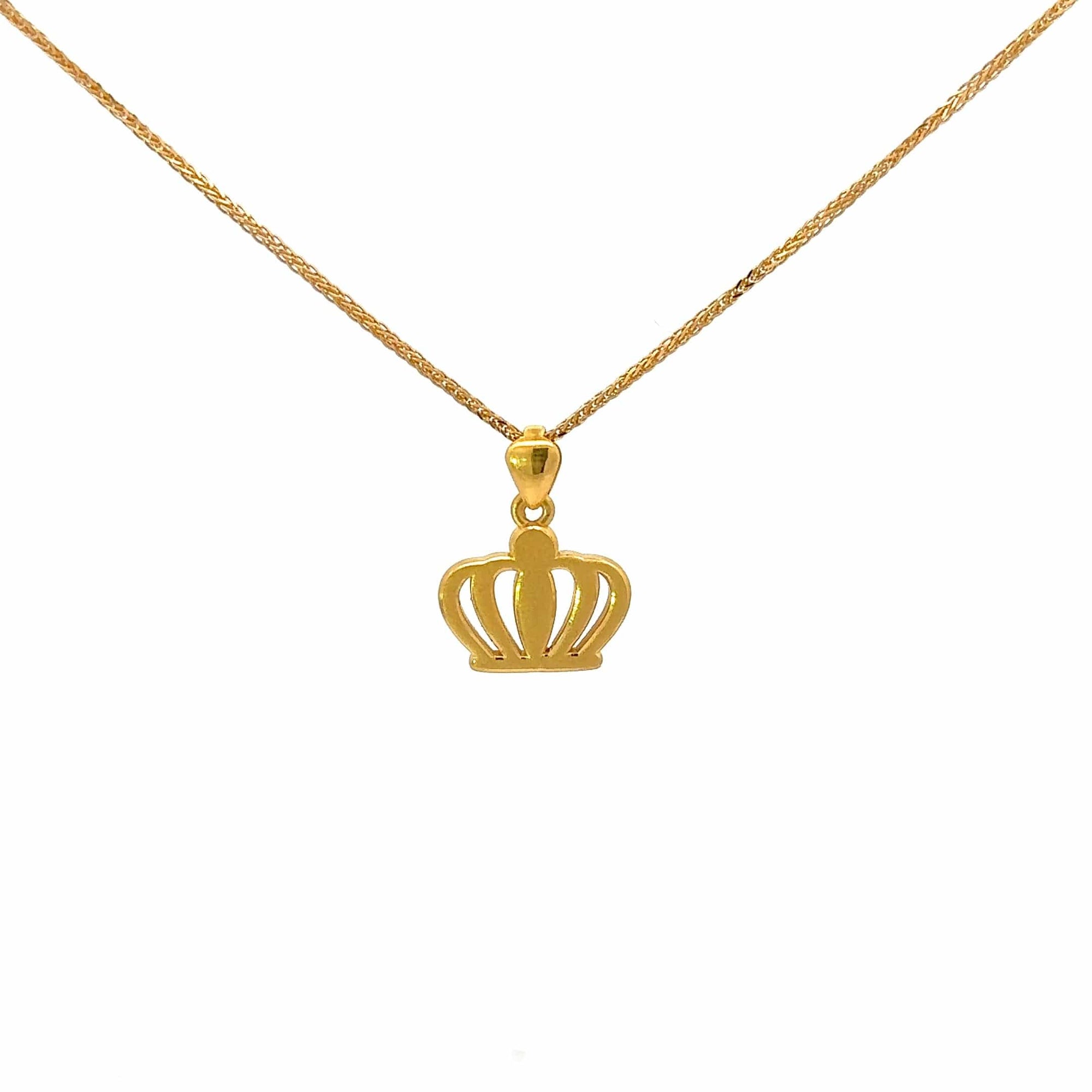 Baikalla Jewelry 24K Pure Yellow Gold Pendant Pendant Only 24k Yellow Gold Crown Pendant Necklace