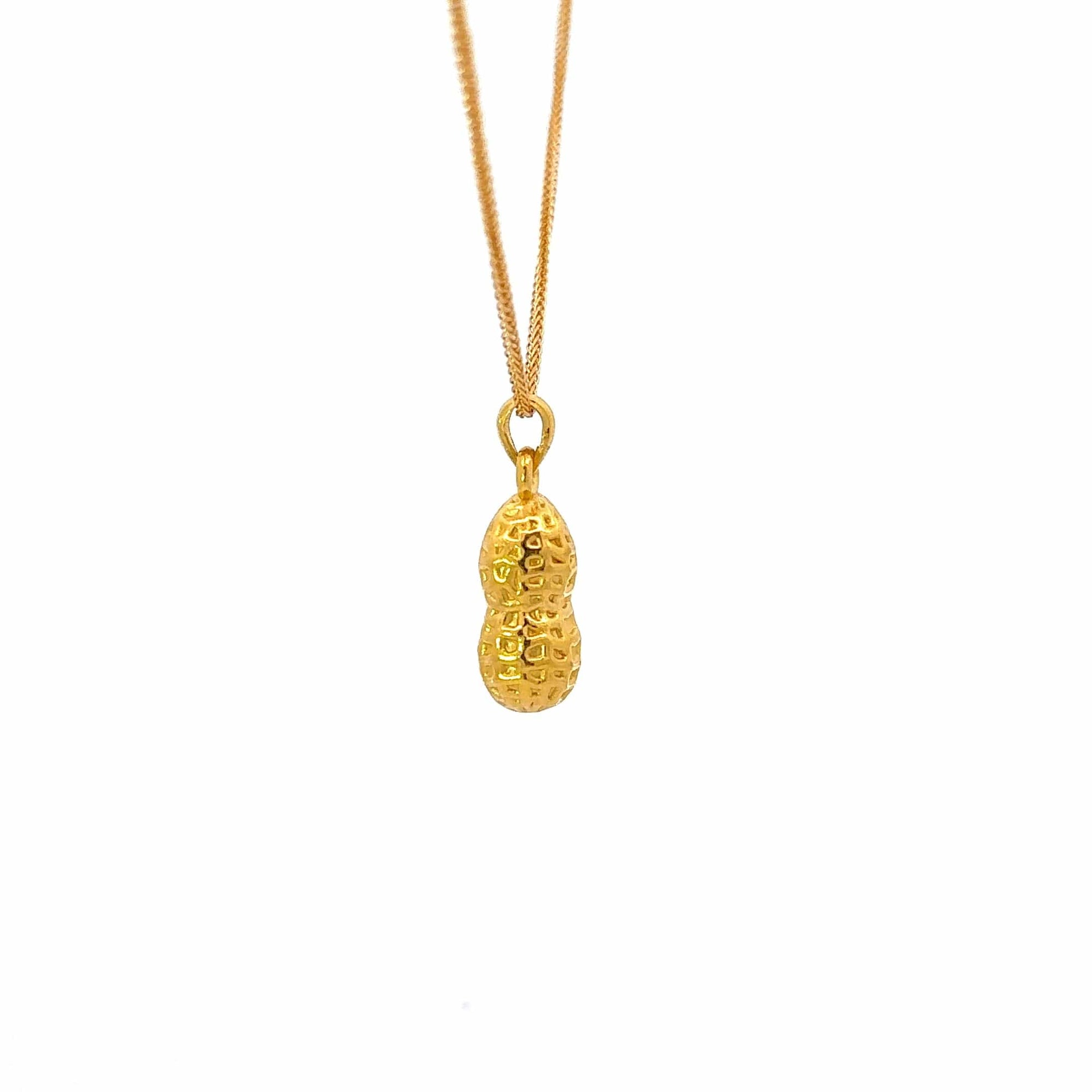 Baikalla Jewelry 24K Pure Yellow Gold Pendant 24k Yellow Gold Peanut Pendant Necklace