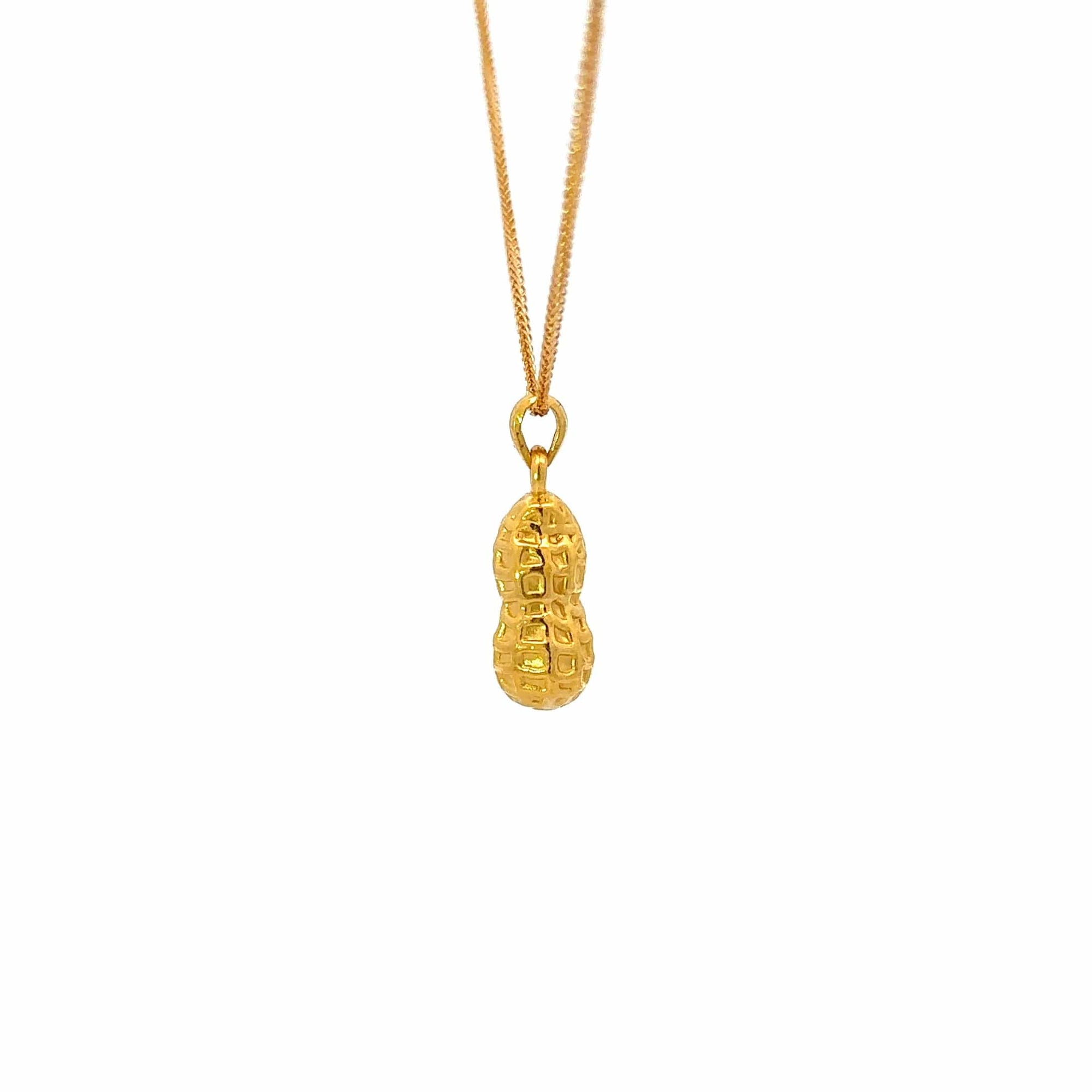 Baikalla Jewelry 24K Pure Yellow Gold Pendant 24k Yellow Gold Peanut Pendant Necklace