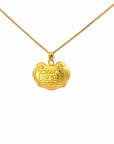 Baikalla Jewelry 24K Pure Yellow Gold Pendant 24k Gold "As You Wish" Ru Yi Charm Necklace