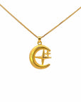 Baikalla Jewelry 24K Pure Yellow Gold Pendant Pendant Only 24k Gold Moon and Star Pendant Necklace