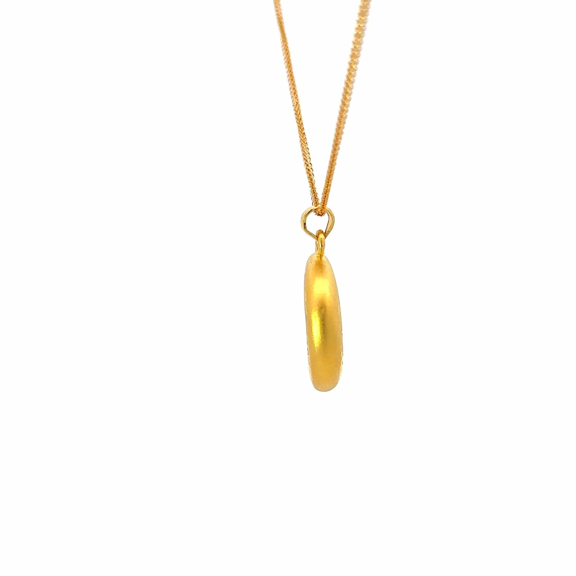 Baikalla Jewelry 24K Pure Yellow Gold Pendant 24k Gold Moon and Star Pendant Necklace