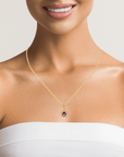 Baikalla Jewelry Gemstone Pendant Necklace 24K Yellow Gold Genuine AA Royal Amethyst Pendant Necklace