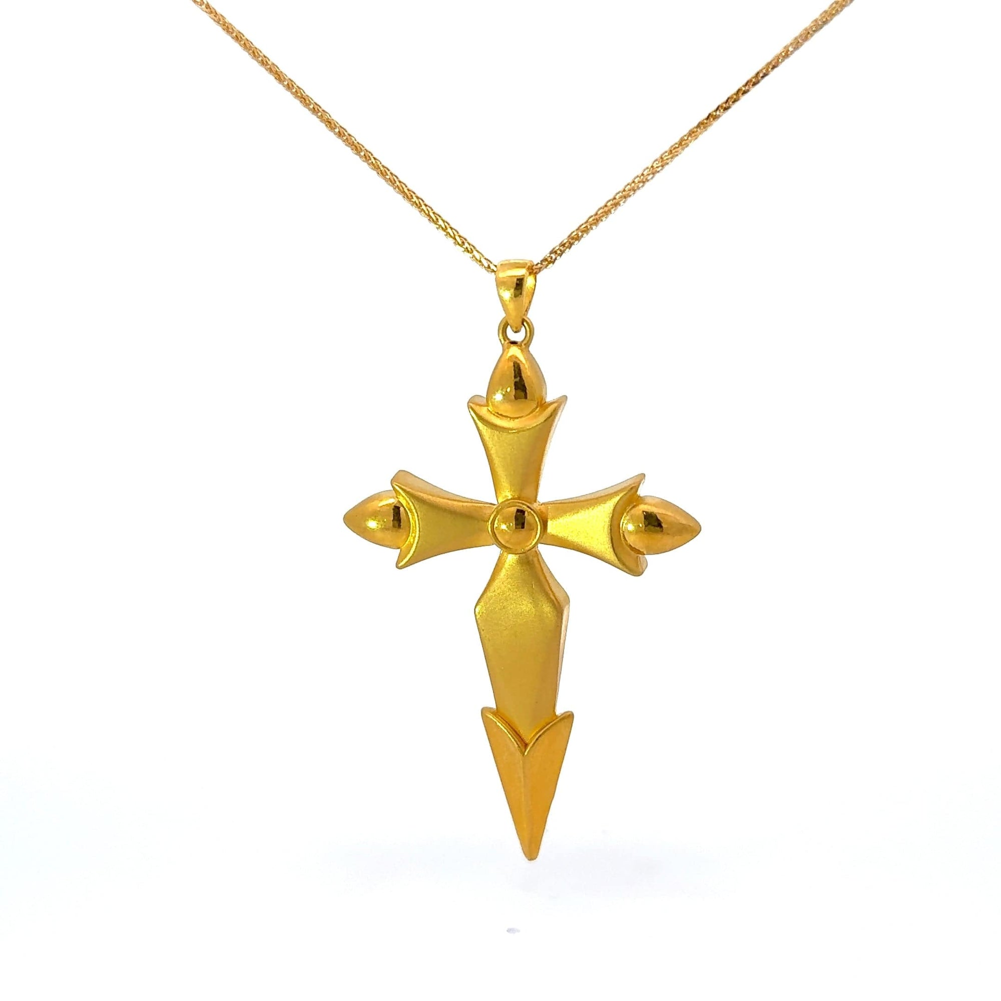 Baikalla Jewelry 24K Pure Yellow Gold Pendant 24K Yellow Gold Cross Pendant Necklace