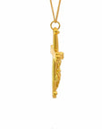 Baikalla Jewelry 24K Pure Yellow Gold Pendant 24k Yellow Gold Cross Charm Necklace