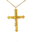 Baikalla Jewelry 24K Pure Yellow Gold Pendant Pendant Only 24k Yellow Gold Cross Charm Necklace