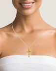 Baikalla Jewelry 24K Pure Yellow Gold Pendant 24k Yellow Gold Cross Charm Necklace