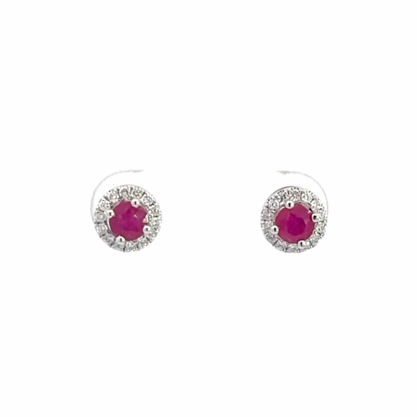 Baikalla Jewelry Gold Gemstone Earrings Baikalla 18k White Gold Natural Ruby Earrings