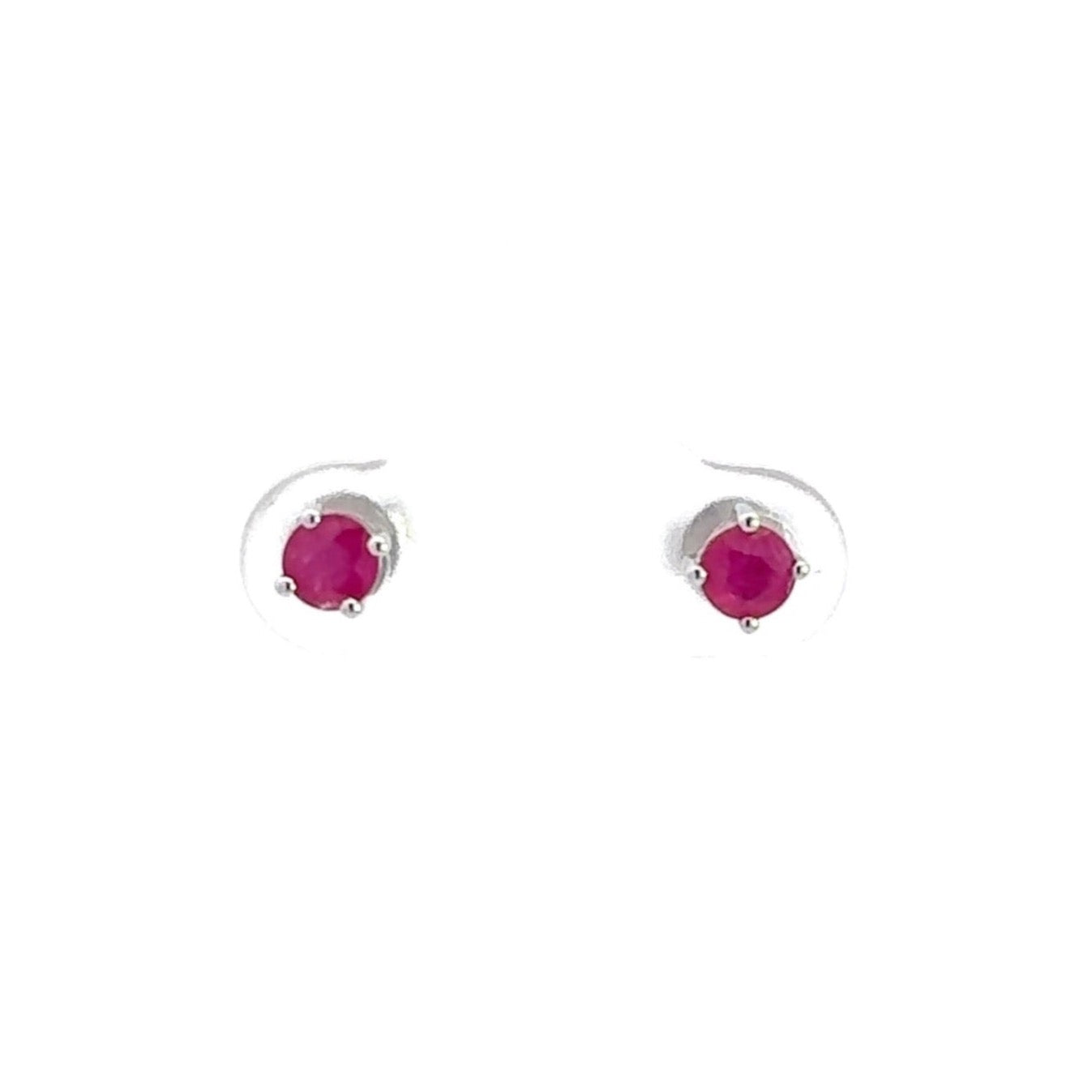 Baikalla Jewelry Gold Gemstone Earrings Baikalla 18k White Gold Natural Ruby Earrings