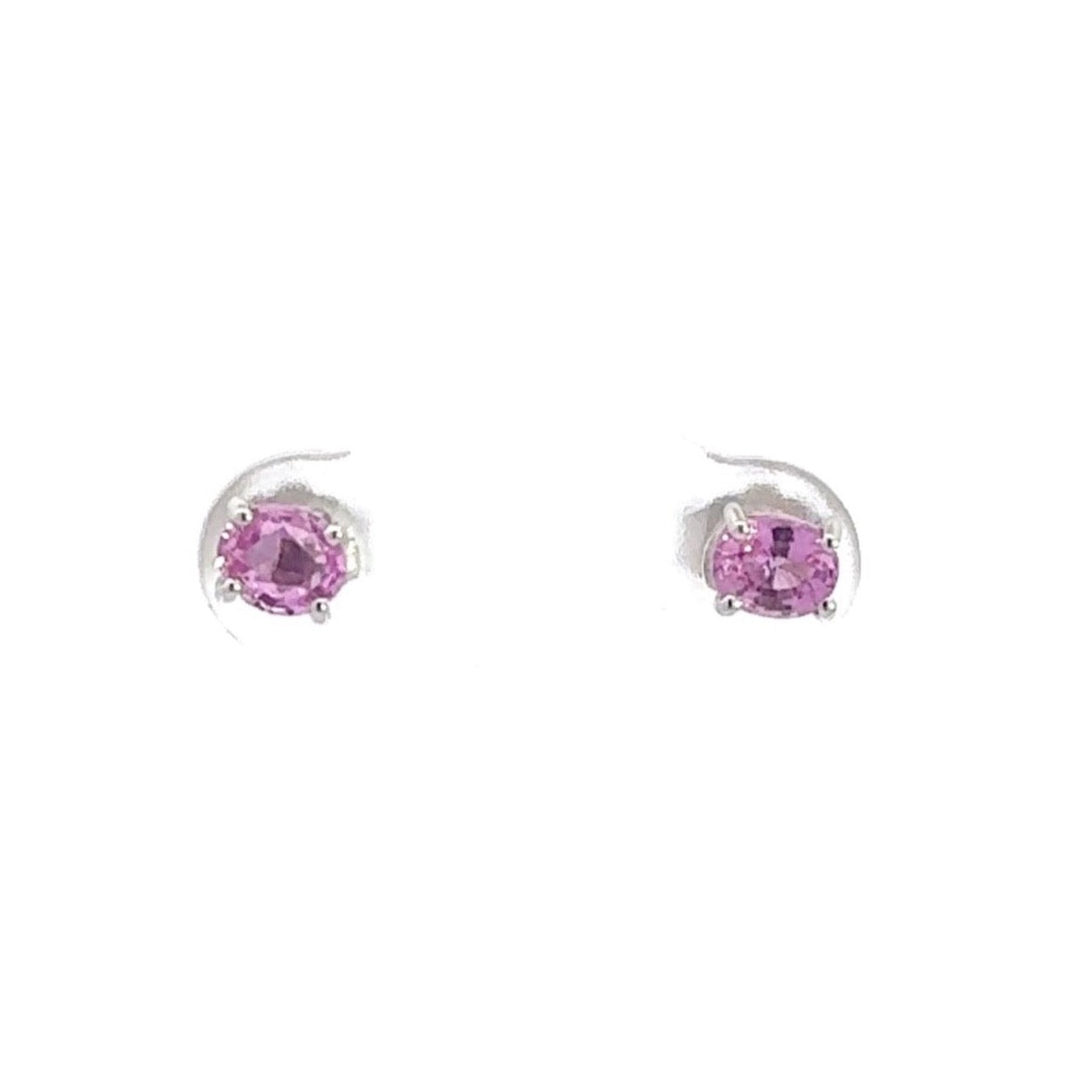 Baikalla Jewelry Gold Gemstone Earrings Baikalla™ 14k White Gold Natural Pink Sapphire Earrings