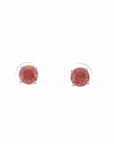 Baikalla Jewelry Gold Gemstone Earrings 14k White Gold Natural Red Sunstone Earrings