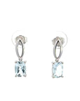 Baikalla Jewelry Silver Gemstones Earrings Baikalla™ Classic 14k White Gold Aquamarine Dangle Earrings