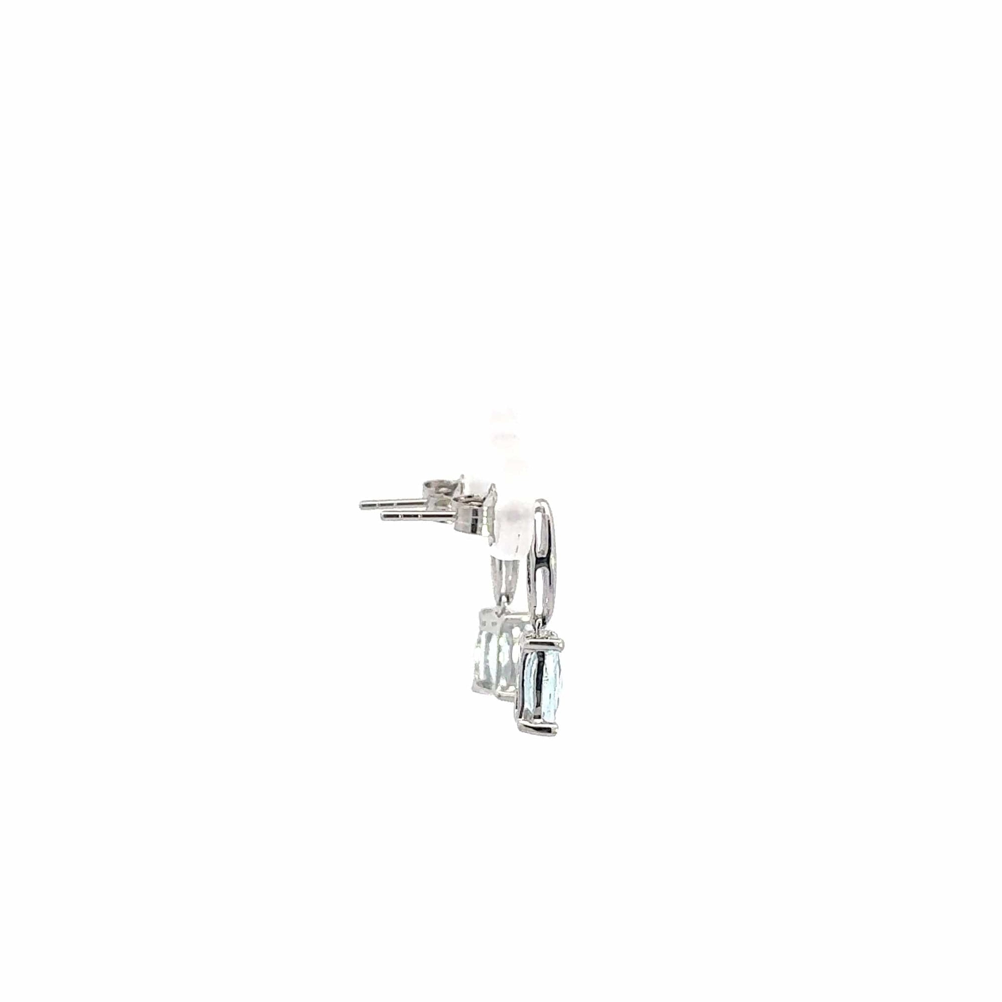 Baikalla Jewelry Silver Gemstones Earrings Baikalla™ Classic 14k White Gold Aquamarine Dangle Earrings