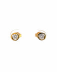 Baikalla Jewelry Gold Gemstone Earrings 18K Yellow Gold Zircon Heart Earrings