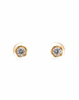 Baikalla Jewelry Gold Gemstone Earrings 18K Yellow Gold Zircon Earrings