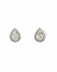 Baikalla Jewelry Gold Gemstone Earrings 18k Classic White Gold Pear Diamond Earrings