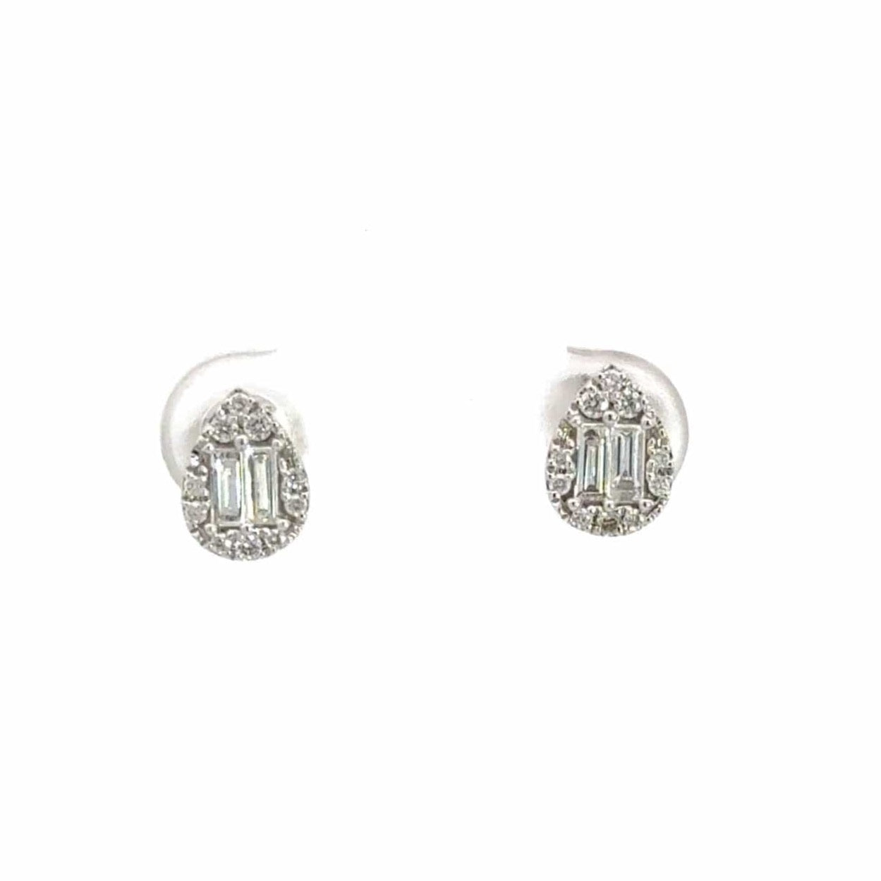 Baikalla Jewelry Gold Gemstone Earrings 18k Classic White Gold Pear Diamond Earrings