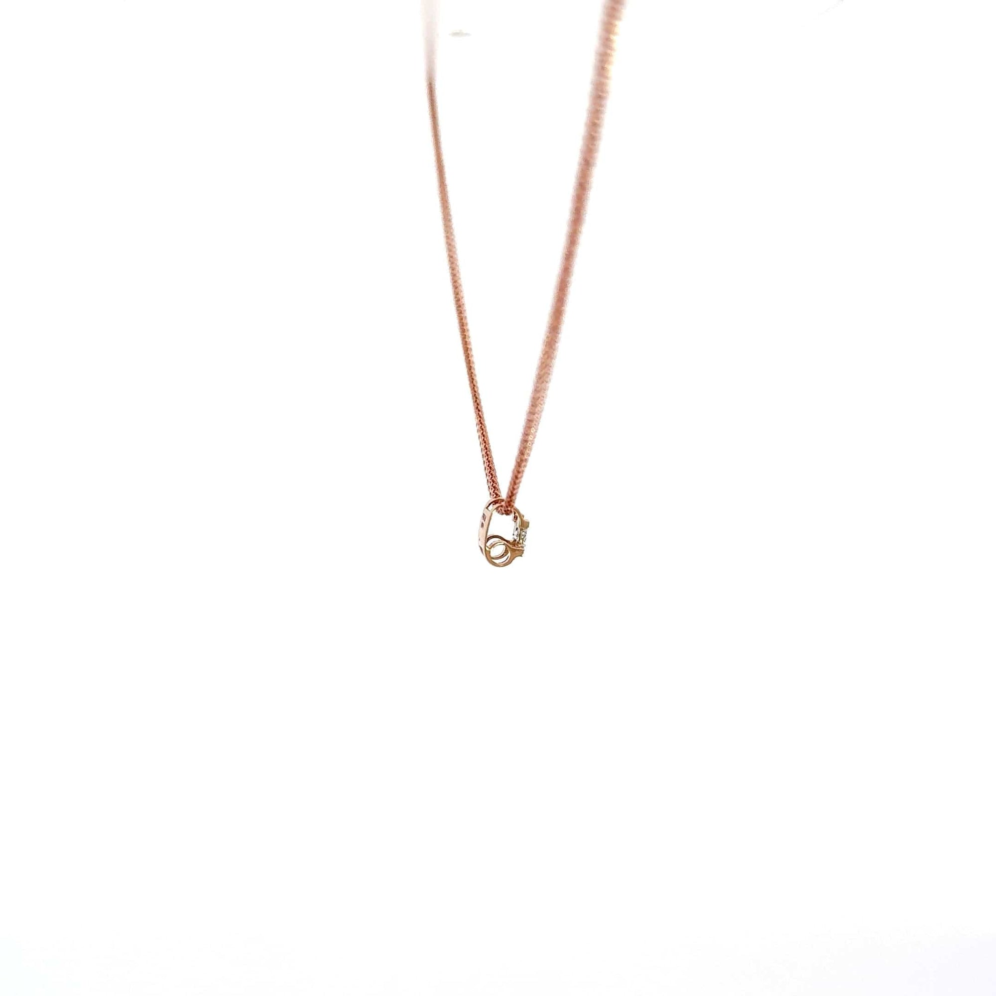 Baikalla Jewelry Gold Diamond Necklace 18K Rose Gold Princess Cut Diamond Pendant Necklace