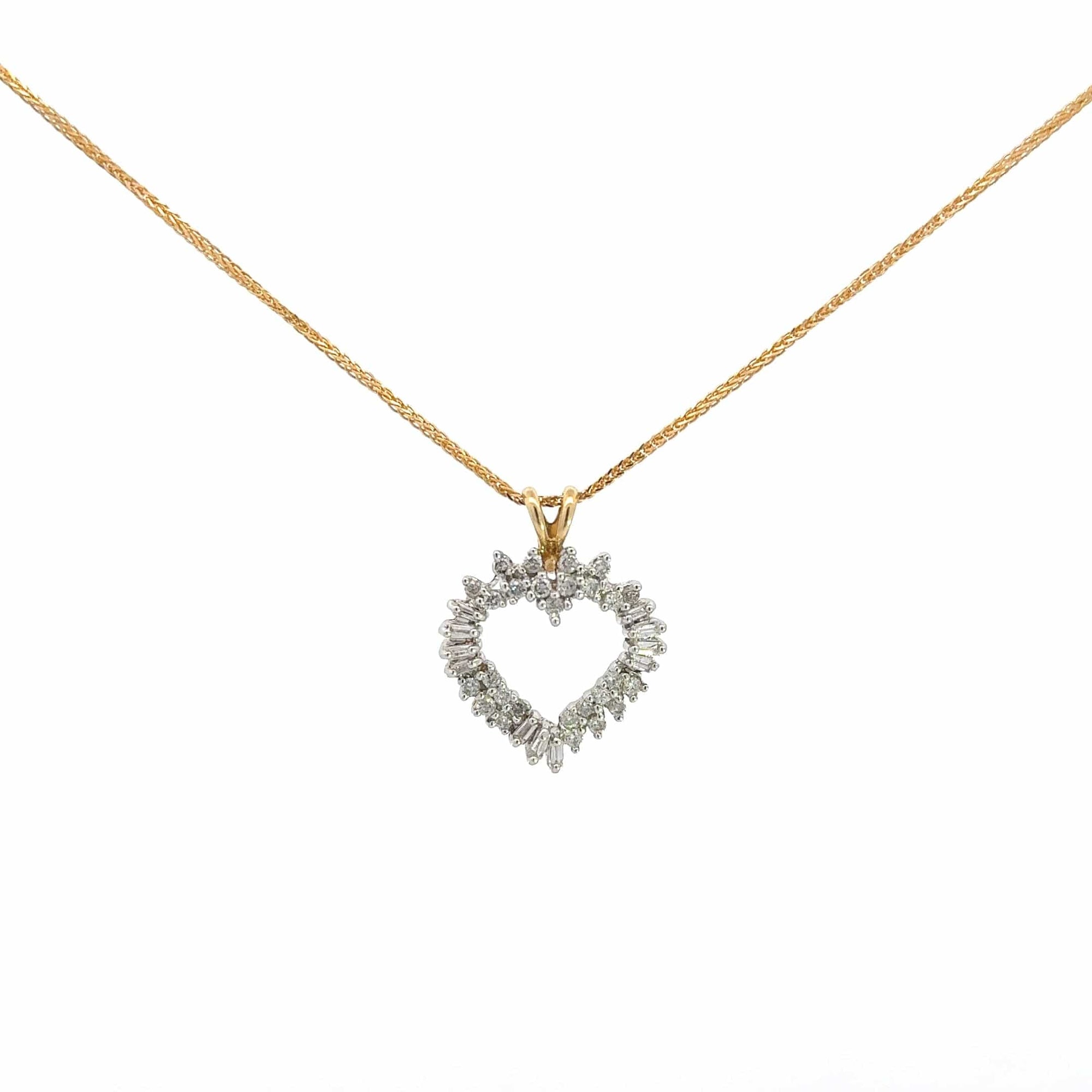 Baikalla Jewelry Gemstone Pendant Necklace 14k Yellow Gold Diamond Heart Pendant Necklace