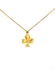 Baikalla Jewelry 24K Pure Yellow Gold Pendant Pendant Only 24k Yellow Gold Flower Pendant Necklace