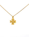 Baikalla Jewelry 24K Pure Yellow Gold Pendant 24k Yellow Gold Flower Pendant Necklace