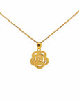 Baikalla Jewelry 24K Pure Yellow Gold Pendant Pendant Only 24k Yellow Gold Flower Charm Necklace