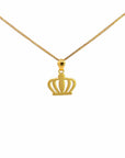 Baikalla Jewelry 24K Pure Yellow Gold Pendant With 24k Yellow Gold Chain 24k Yellow Gold Crown Pendant Necklace