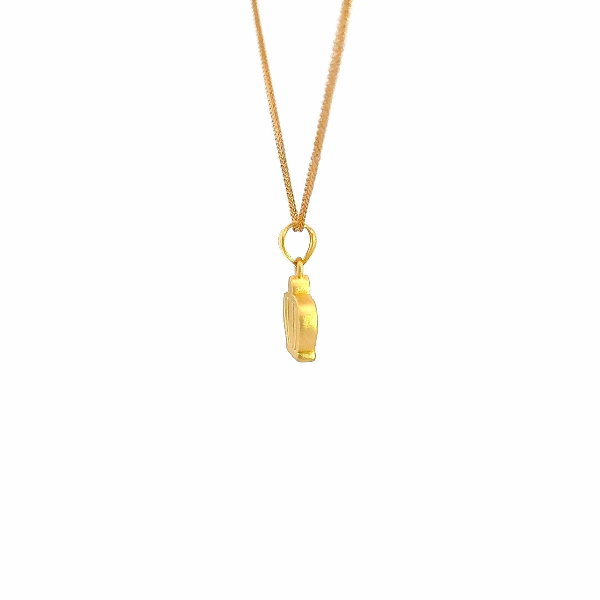 Baikalla Jewelry 24K Pure Yellow Gold Pendant 24k Yellow Gold Crown Pendant Necklace