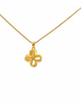 Baikalla Jewelry 24K Pure Yellow Gold Pendant 24k Yellow Gold Flower Pendant Necklace