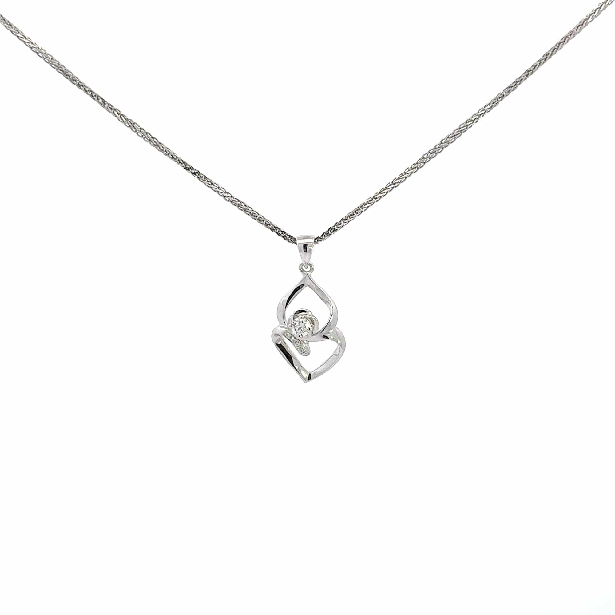 Baikalla Jewelry Gold Diamond Necklace 18K White Gold Diamond Pendant Necklace