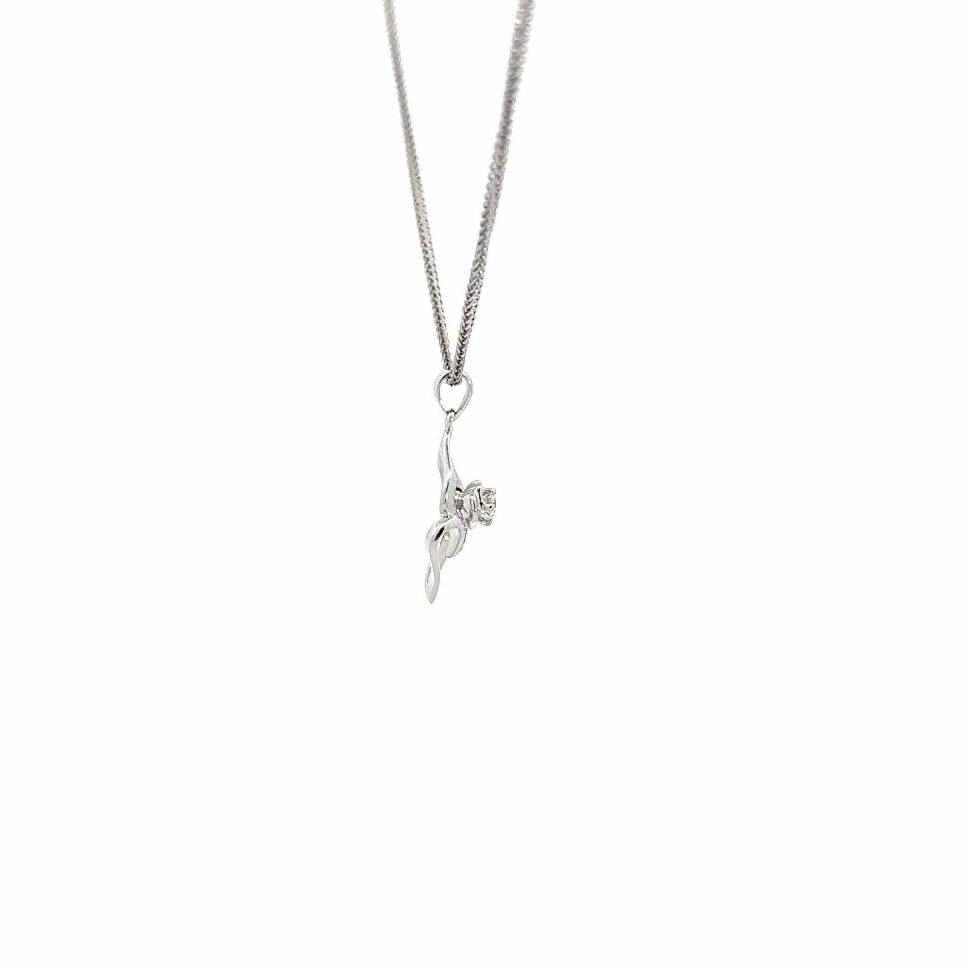 Baikalla Jewelry Gold Diamond Necklace 18K White Gold Diamond Pendant Necklace