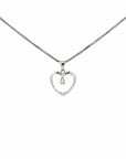 Baikalla Jewelry Gold Diamond Necklace Pendant Only 18K White Gold Diamond Cut Heart Pendant Necklace