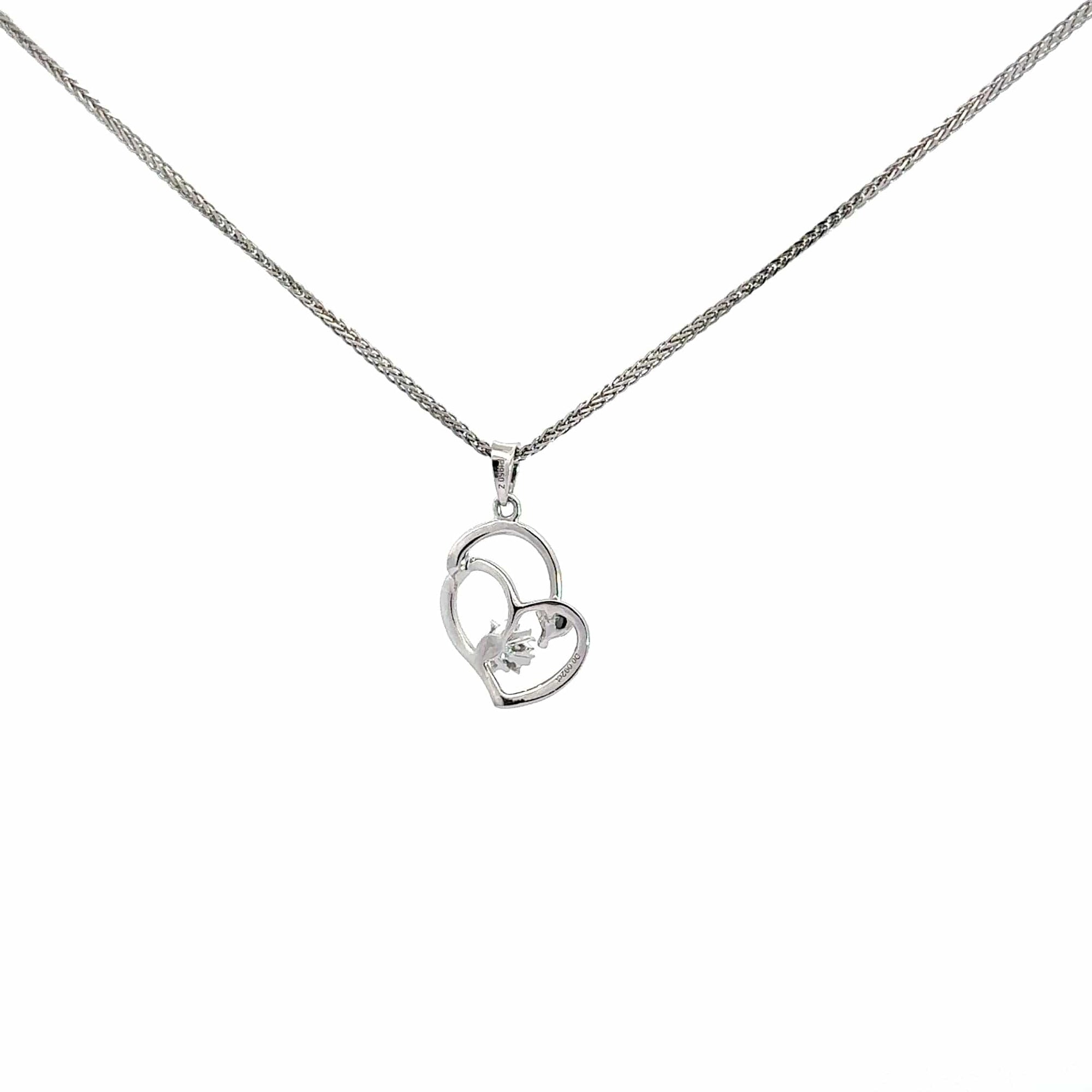 Baikalla Jewelry Gold Diamond Necklace 18K White Gold Diamond Pendant Necklace