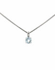 Baikalla Jewelry Silver Gemstones Earrings Pendant Only Baikalla™ Classic 14k White Gold Aquamarine Pendant Necklace