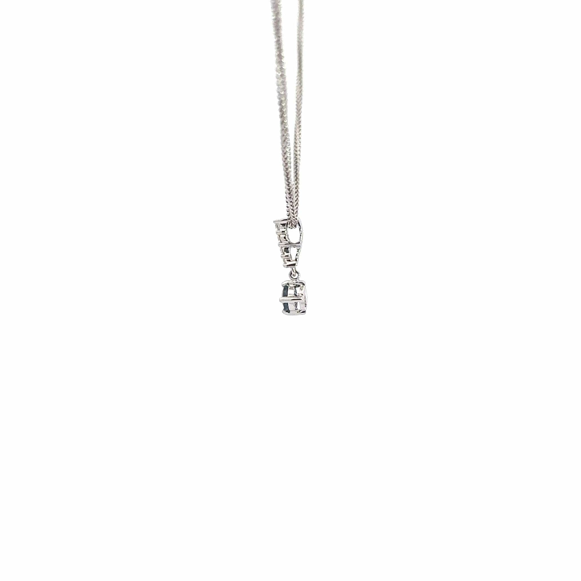 Baikalla Jewelry Silver Gemstones Earrings Baikalla™ Classic 14k White Gold Sapphire Pendant Necklace