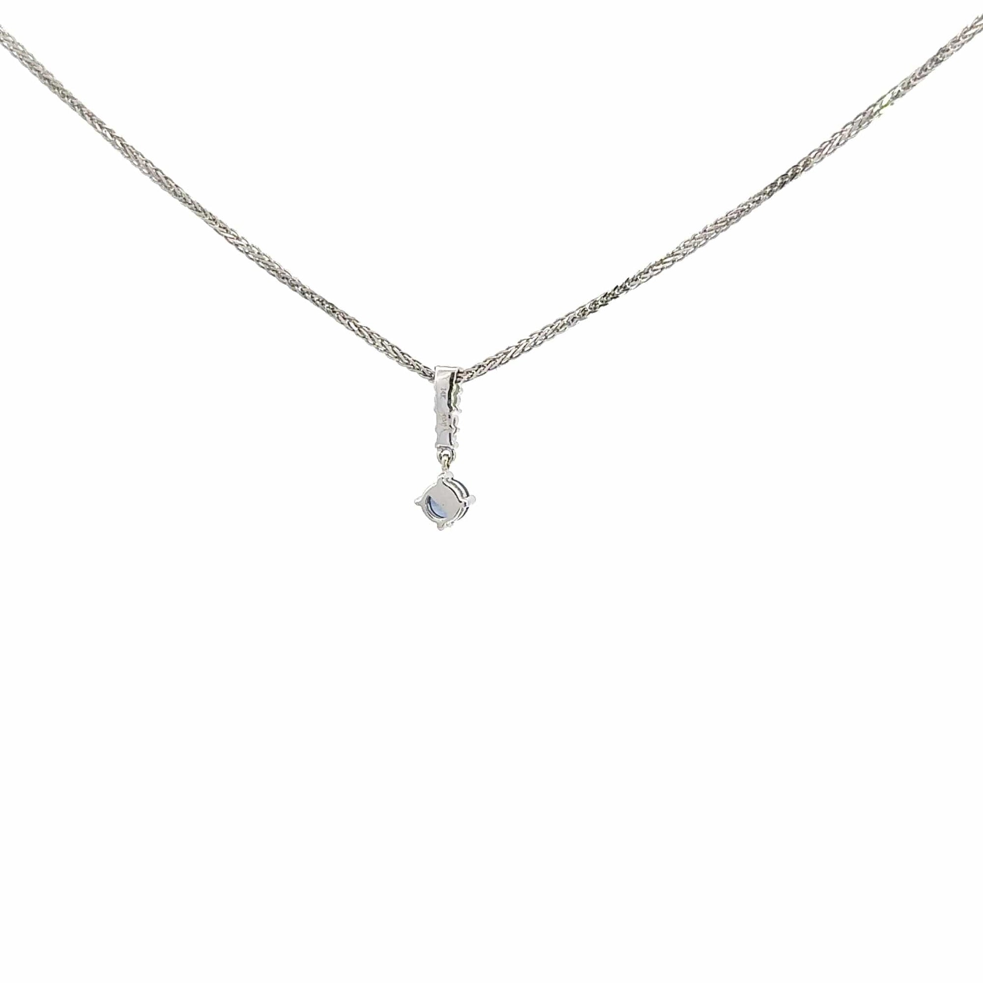 Baikalla Jewelry Silver Gemstones Earrings Baikalla™ Classic 14k White Gold Sapphire Pendant Necklace